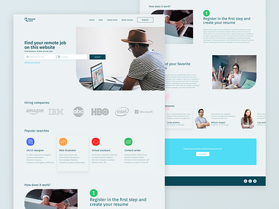 Website to find remote job, Remote land clean employee employer employment flat job job offer job search jobs jobseeker remote remote work research search webdesign website work