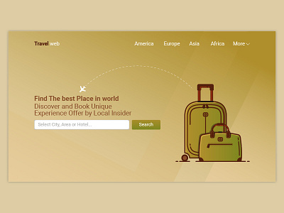 Travel Web ai bag illustration illustrator suitcase travel ui ux web desigen