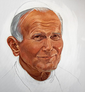 John Paul II art illustration oil painting portraiture realism traditional