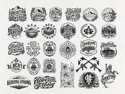 Clients Project #1 badge bagde branding company brand logo company branding company logo design graphic design handmade illustration logo mountain outdoor typeface vector vintage badge