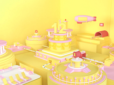 Design for the 12th anniversary of zhanku 3d scenes c4d creativity vision 颜色