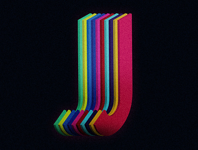 J - Jammed [36daysoftype2020] 36daysoftype 36daysoftype07 3d alphabet color colorful design font illustration j letter type typography vector