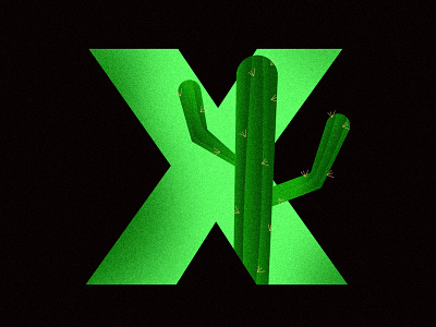 X - Xerophyte [36daysoftype2020] 36daysoftype 36daysoftype07 alphabet cactus color green illustration letter type typography vector x