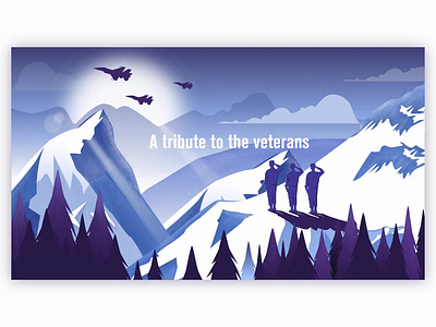 A tribute to the veterans motion ae airplane design illustration motion mountain tree veterans winter