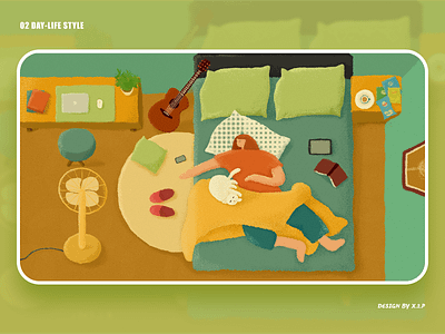 02 day-life style design home illustration lifestyle sleep
