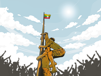 Independence Day in Myanamr design flat illustration vector