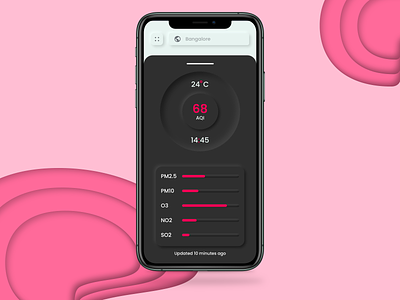 Air Quality Index - Neumorphism air air quality app clean clean design design flat interface ios minimal mobile mockup quality ui
