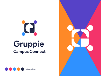 Gruppie - Campus Connect app branding campus connect design edtech education flat icon logo typography vector