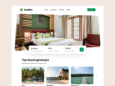 Treebo Landing Page branding clean clean design concept design hotel hotel booking interface minimal treebo ui ux website concept