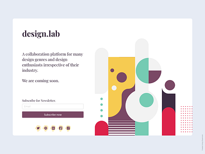 Design.lab Landing page clean clean design concept creative design landing minimal newsletter page pattern pattern art subscribe ui vector website