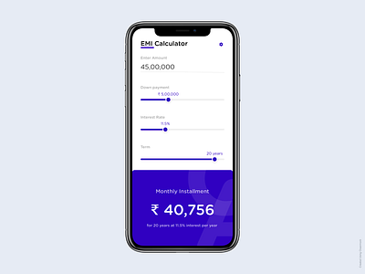 Daily UI 004: EMI Calculator.