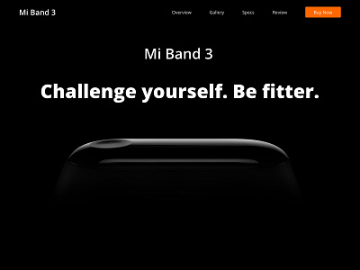 Daily UI 012: Mi Band 3 Product Page band branding buy now clean design concept creative daily 100 challenge dailyui design fitness flat landing page minimal product product design ui ux