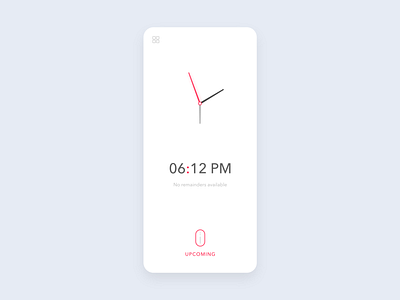 Clock App Design 2019 trend app calendar clean design clock concept creative design ios minimal mobile red reminder ui upcoming week white