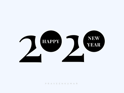 Happy New Year 2020 2020 2020 trend black clean design design flat happy new year illustration new year typography ui vector vector art white