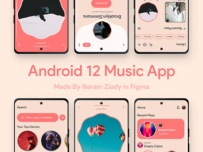 Android 12 Concept Music App android app figma mobile ui