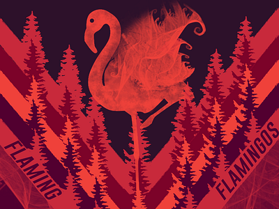 Flaming Flamingos art design illustration profile