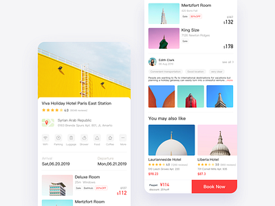 Hotel booking page app ui ux