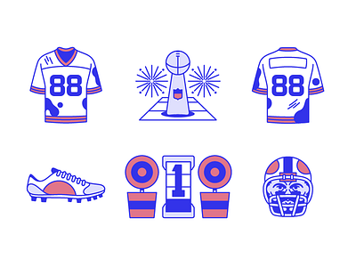 Football Icons (Part 2) cleats first down football helmet jersey lombardi nfl sports superbowl trophy