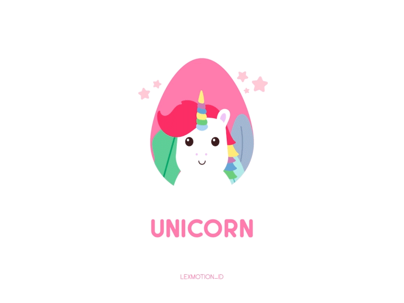 U for Unicorn after effect animal design dribbble dribble flat design hello dribbble icon illustration logo motion graphic unicorn vector