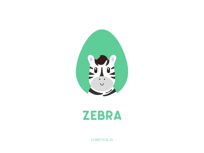 Z for Zebra after effect animal design dribbble dribble flat design hello dribbble icon illustration logo motion graphic vector zebra