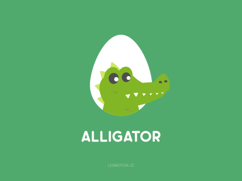 A for Alligator after effect alligator animal design dribbble dribble flat design hello dribbble icon illustration logo motion graphic vector