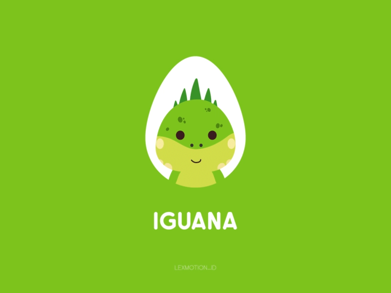 I for Iguana after effect animal design dribbble dribble flat design hello dribbble icon iguana illustration logo motion graphic vector