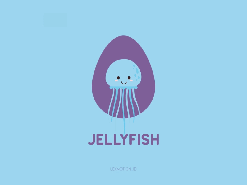 J for Jellyfish after effect animal design dribbble dribble flat design hello dribbble icon illustration jellyfish logo motion graphic vector