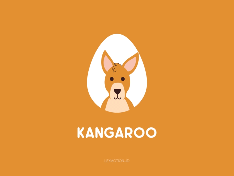 K for Kangaroo after effect animal design dribbble dribble flat design hello dribbble icon illustration kangaroo logo motion graphic vector