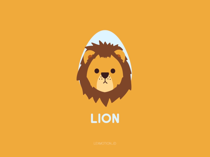 L for Lion after effect animal design dribbble dribble flat design hello dribbble icon illustration lion logo motion graphic vector