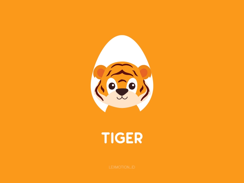 T for Tiger after effect animal design dribbble dribble flat design hello dribbble icon illustration logo motion graphic tiger vector