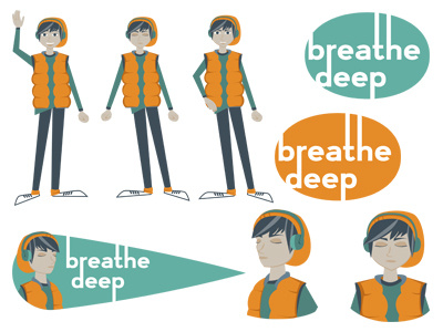 Breathe Deep Logo Redesign character design illustration rebrand young people