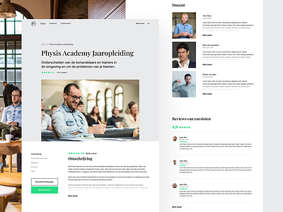Physis Academy - Course page academy celan course course page identity minimal product page simple typography web design website