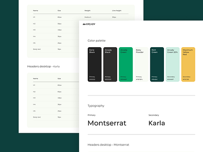 Arcady - style symbols branding color palette colors design identity palette style elements symbols typography ui web design