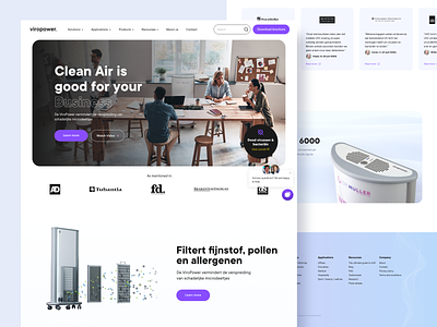 Homepage | Hero section | Viropower air air filter header header design hero hero design hero image home page homepage homepage design landing landing page purple