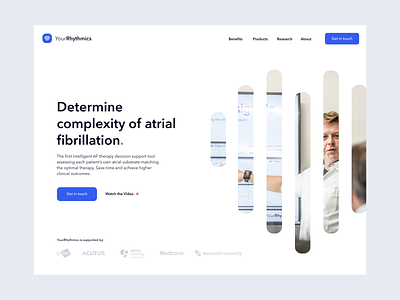 Hero section - YourRhythmics blue clean clinic hero section home page homepage identity landing page medical medtech minimal minimal header minimal hero minimal ui research