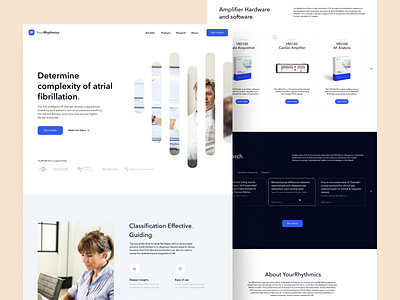 medtech identity - Homepage blue home page homepage landing page landingpage medical medtech minimal minimal homepage orange web design