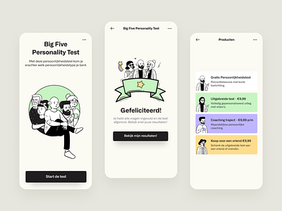 Personality Test App - Big Five Personality Test app app design app development illustrations mobile app personality personality test questionnaire test
