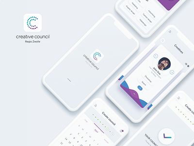 Creative Council App UI app blue clean colors council creative design mobile mobile ui purple simple ui ux