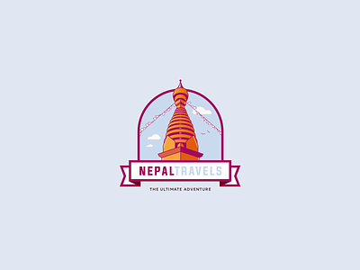 Nepal Travels Logo concept agency buddhism buddhist design hiking illustration logo nepal swayambhu swayambhunath temple tourism travel