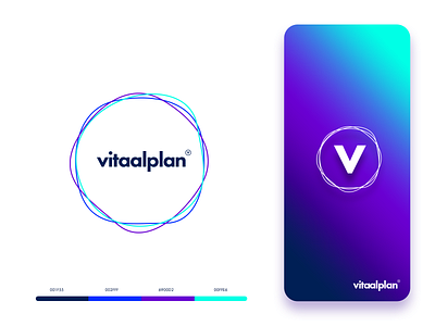 Vitaalplan Logo Concept branding circle color combination color palette colors colorscheme design fresh colors gradient health icon identity lines logo simple