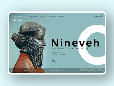 RMO Museum Web concept ancient antique art homepage interface minimal museum royal simple ui ux web web design