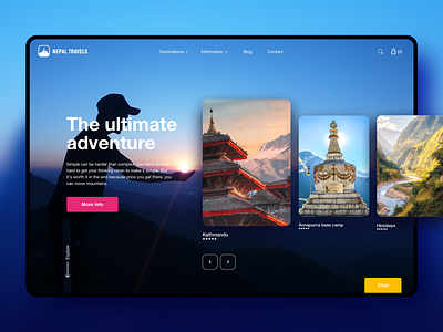 Nepal Travels - Trekking Hiking design UI concept concept header hero hero image hiking interface nepal rounded trekking ui uidesign ux uxdesign webdesign website