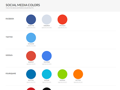 Social Media Colors css network onepage social