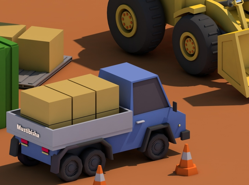 low-poly-truck-by-erwin-sudrajat-on-dribbble