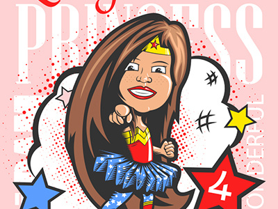 Lilly 4th Birthday Invitation birthday cartoon comic dc illustration illustrator pencil sketch tutu vector wonderwoman