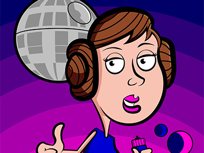 Eileen's Birthday Poster cartoon hair running space star wars thumb toon vector