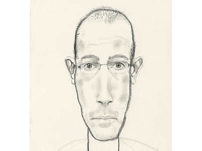 Yuval Noah Harari black and white derek bacon illustration ink pencil portrait