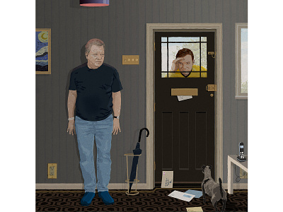 William Shatner derek bacon digital art illustration portrait star trek