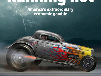 'Running Hot' digital art editorial illustration front cover illustration photoshop the economist trump