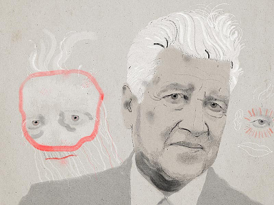 Portrait of David Lynch cinema consciousness david lynch ego death hollywood icon illustration legend movie director portrait usa drawing